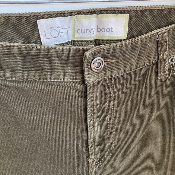 LOFT Dark Green Flare Corduroy Pants - Picture 2 of 7